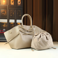 Large Drawstring Tote Bag | Elegant Shoulder & Crossbody