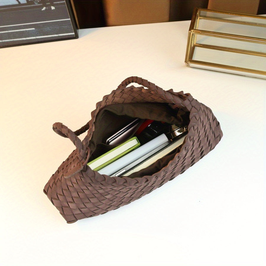 Mindia Houndstooth Woven Shoulder Bag