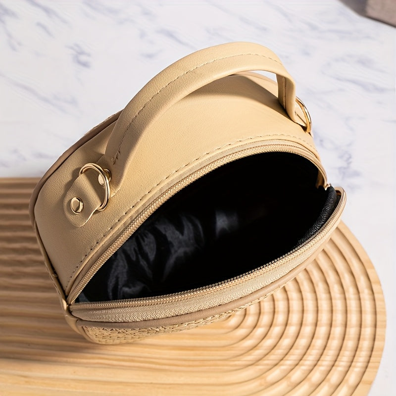 Vintage Woven Straw Beach Tote