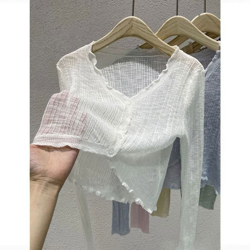 Bamboo Hemp Ruffled Long Sleeve Shirt