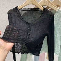 Bamboo Hemp Ruffled Long Sleeve Shirt