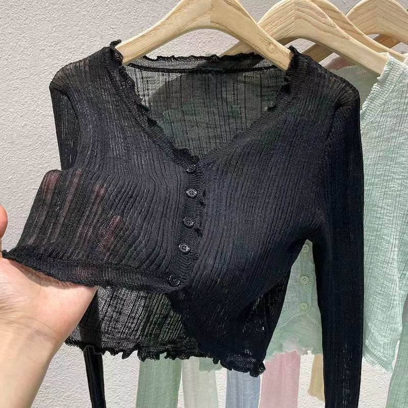 Bamboo Hemp Ruffled Long Sleeve Shirt