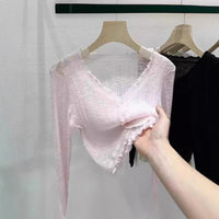 Bamboo Hemp Ruffled Long Sleeve Shirt