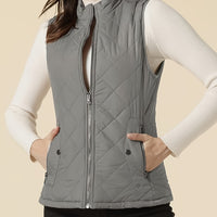 Elegant Lightweight Quilted Stand-Collar Vest