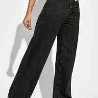 CPUY Mid-Waist Straight Leg Jeans - Cotton Blend Slight Stretch Denim