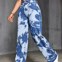 Straight-Leg Mid-Rise Jeans - Washed Denim DK5516