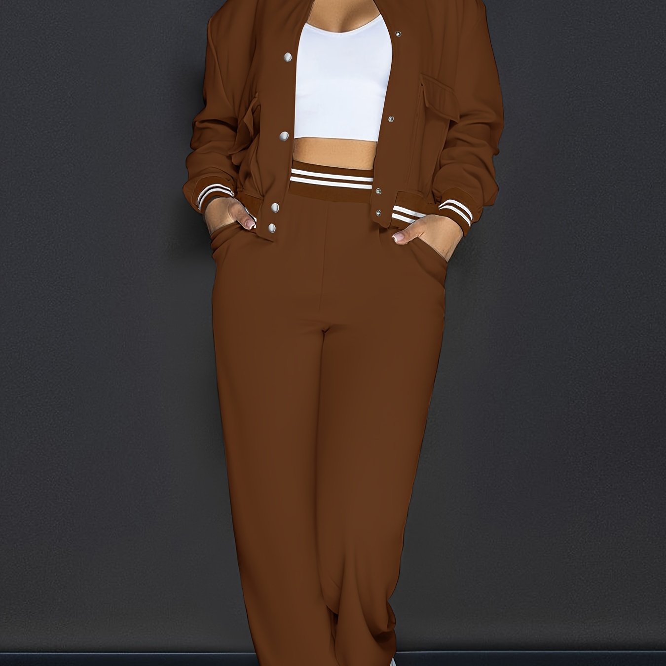 Women's Solid Color Polyester Suit