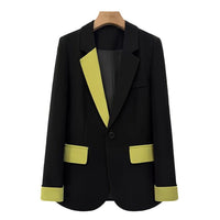 Black Contrast Stitch Blazer