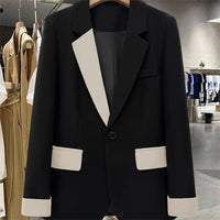Black Contrast Stitch Blazer