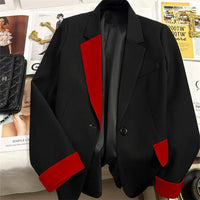 Black Contrast Stitch Blazer