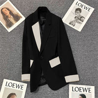 Black Contrast Stitch Blazer