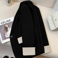 Black Contrast Stitch Blazer