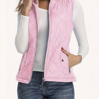 Elegant Lightweight Quilted Stand-Collar Vest