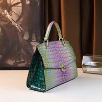 Fashion Yellow Crocodile Pattern Commuter Tote