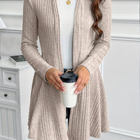 Elegant Textured Loose-Fit Cardigan - Mid-Stretch