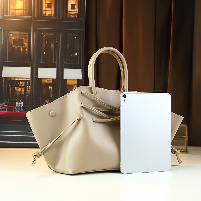 Large Drawstring Tote Bag | Elegant Shoulder & Crossbody