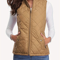 Elegant Lightweight Quilted Stand-Collar Vest