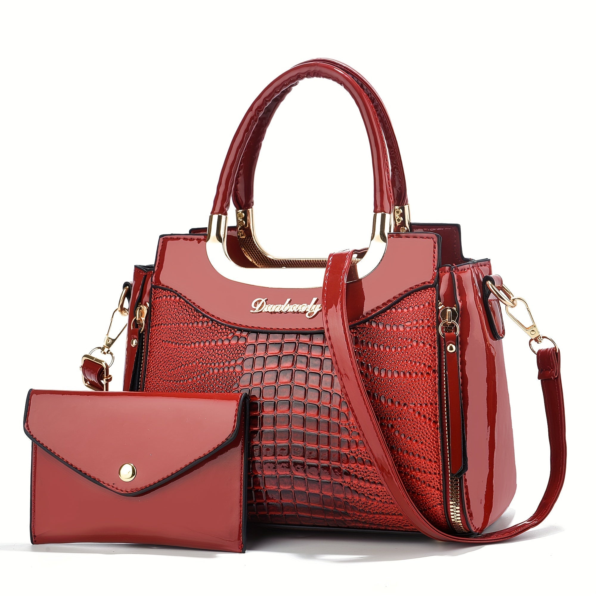 Small Alligator-Print Crossbody Bag