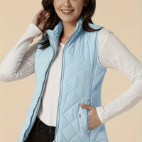 Elegant Lightweight Quilted Stand-Collar Vest