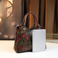 Autumn/Winter Floral Tote - Dark Brown Vintage