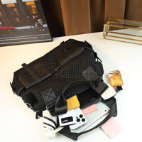 Thoughtia Sporty Black Nylon Tote Bag