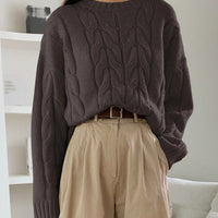 Dew Plush Cable Knit Pullover