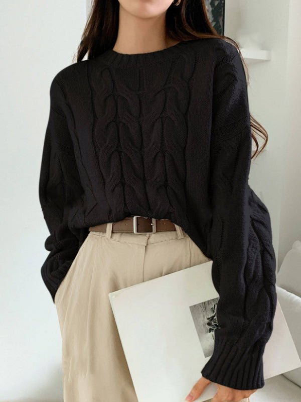 Dew Plush Cable Knit Pullover