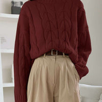 Dew Plush Cable Knit Pullover