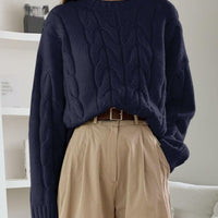 Dew Plush Cable Knit Pullover