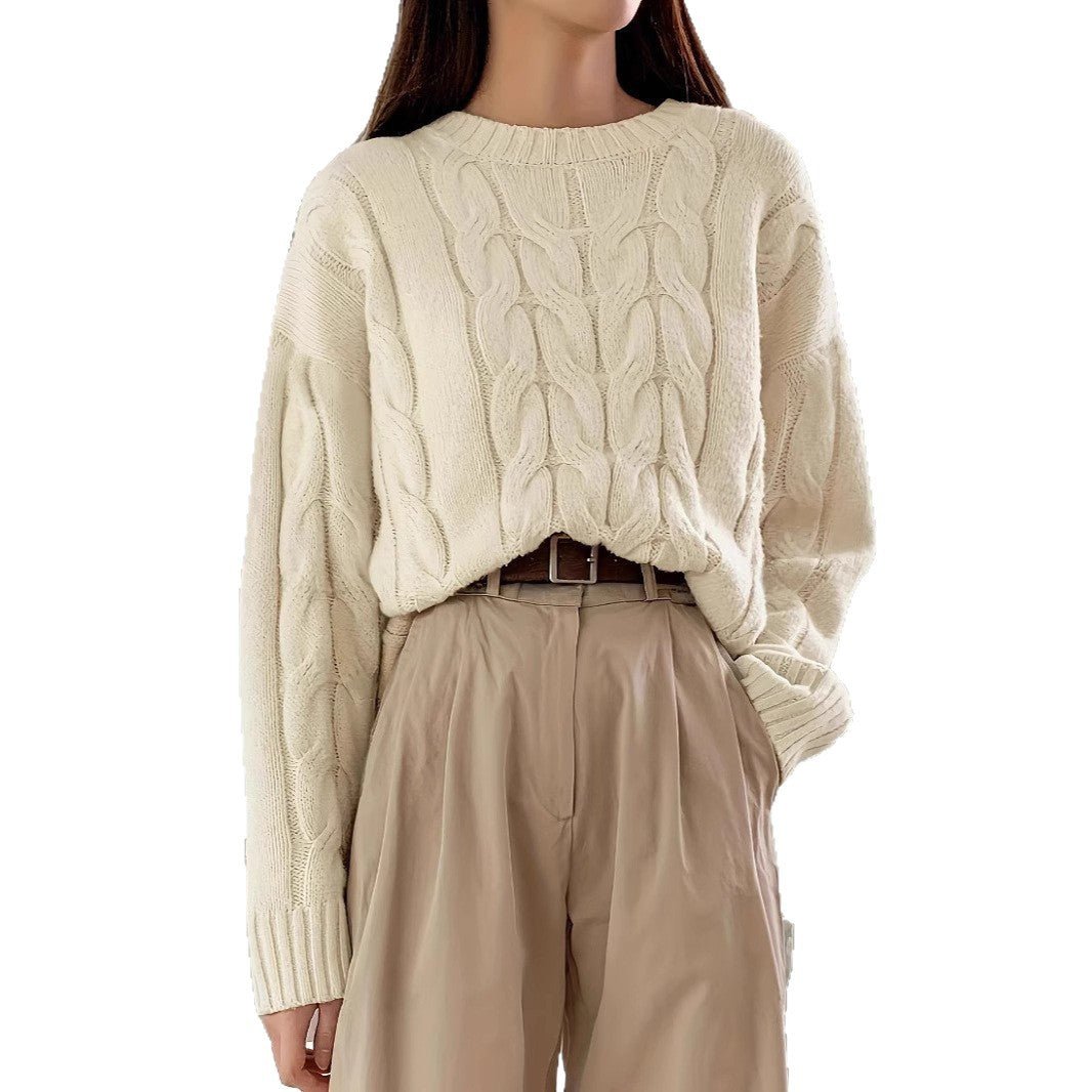 Dew Plush Cable Knit Pullover