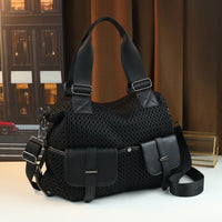 Thoughtia Sporty Black Nylon Tote Bag