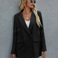 Clasi Flap Detail Double Button Blazer