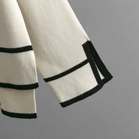 Contrast Slit Sweater & Wide-Leg Pants Set