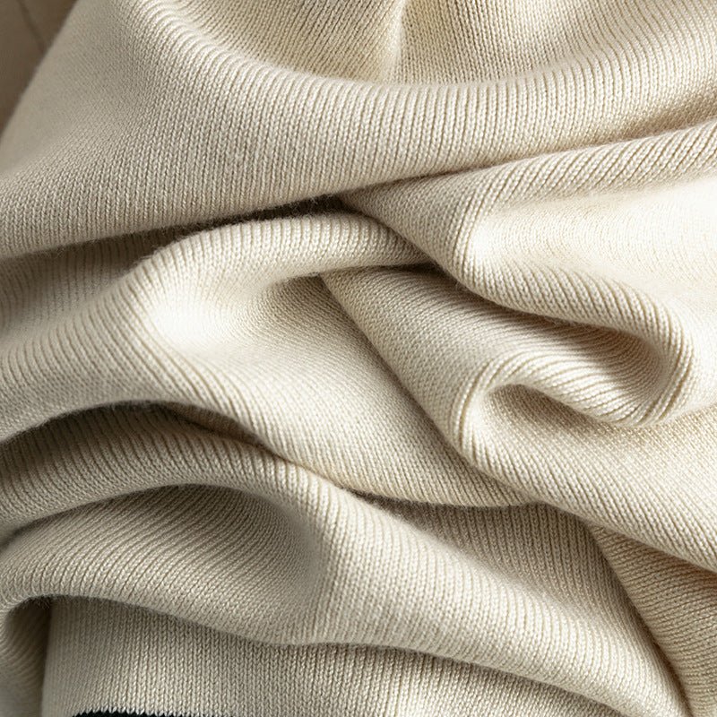 Contrast Slit Sweater & Wide-Leg Pants Set