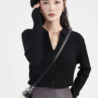 Slim Fit Polo-Collar Cardigan