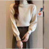 Slim Semi-Turtleneck Casual Pullover