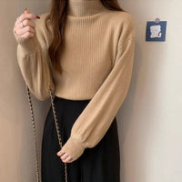 Slim Semi-Turtleneck Casual Pullover
