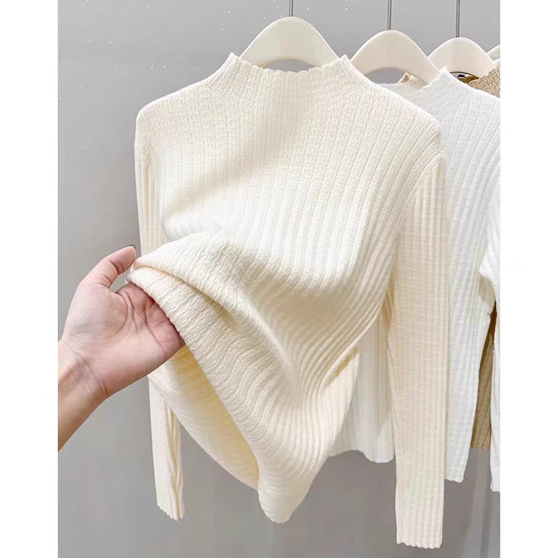 Slim Semi-Turtleneck Knit Pullover