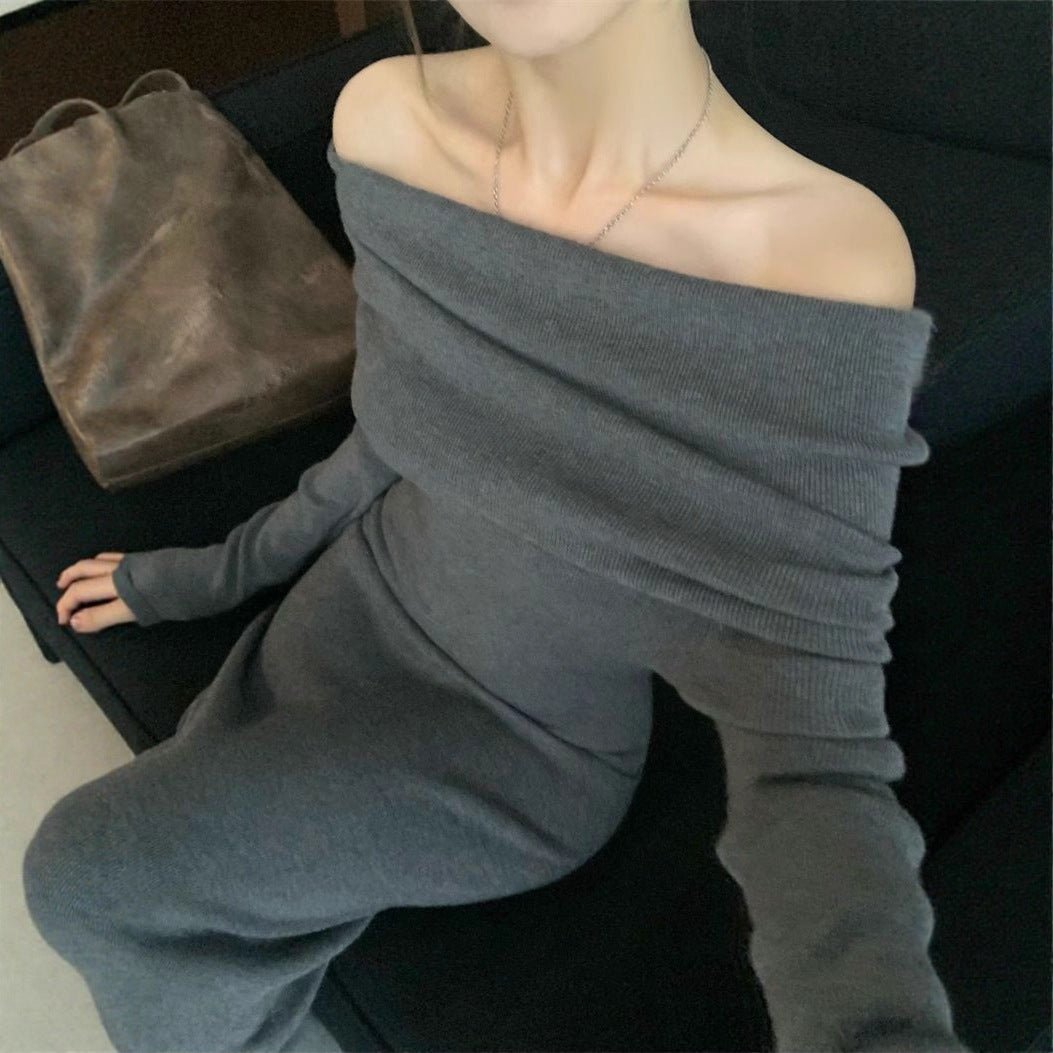 Slim One-Shoulder Pullover Dress