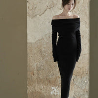 Slim One-Shoulder Pullover Dress