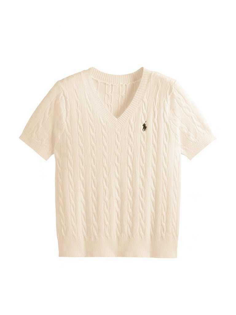 V-Neck Embroidered T-Shirt