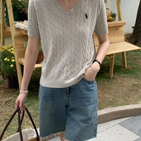 V-Neck Embroidered T-Shirt