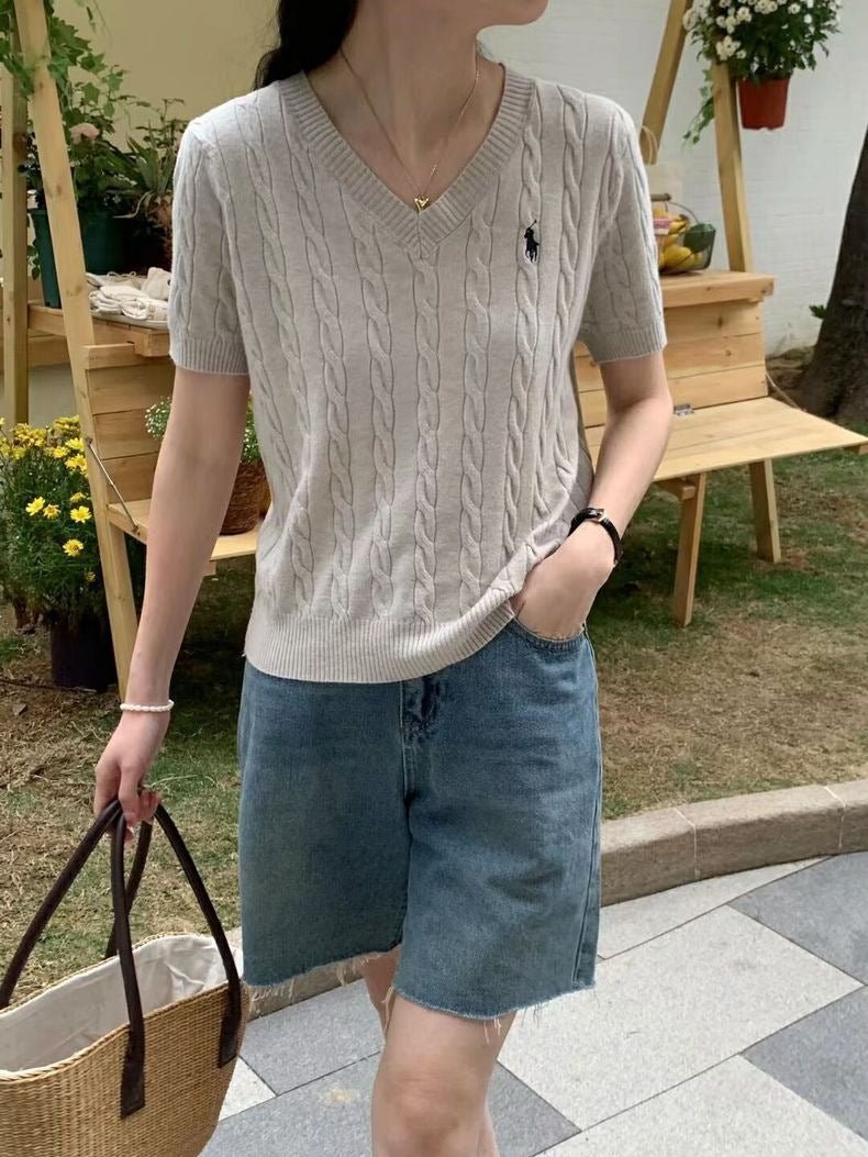 V-Neck Embroidered T-Shirt