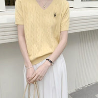 V-Neck Embroidered T-Shirt