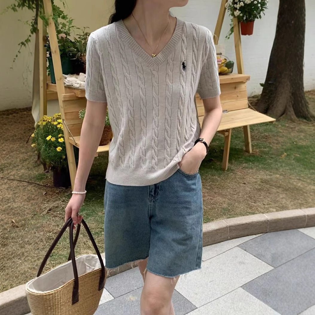 V-Neck Embroidered T-Shirt