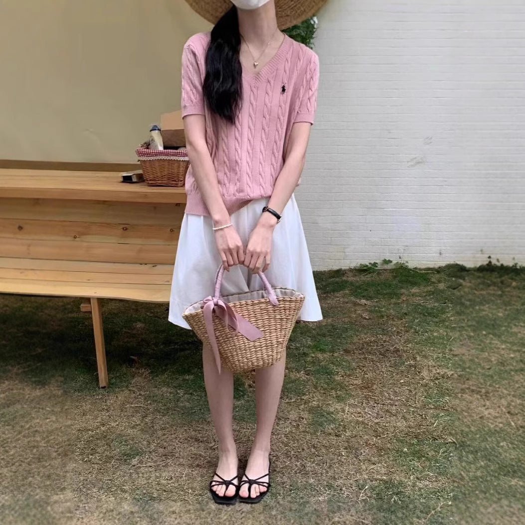 V-Neck Embroidered T-Shirt