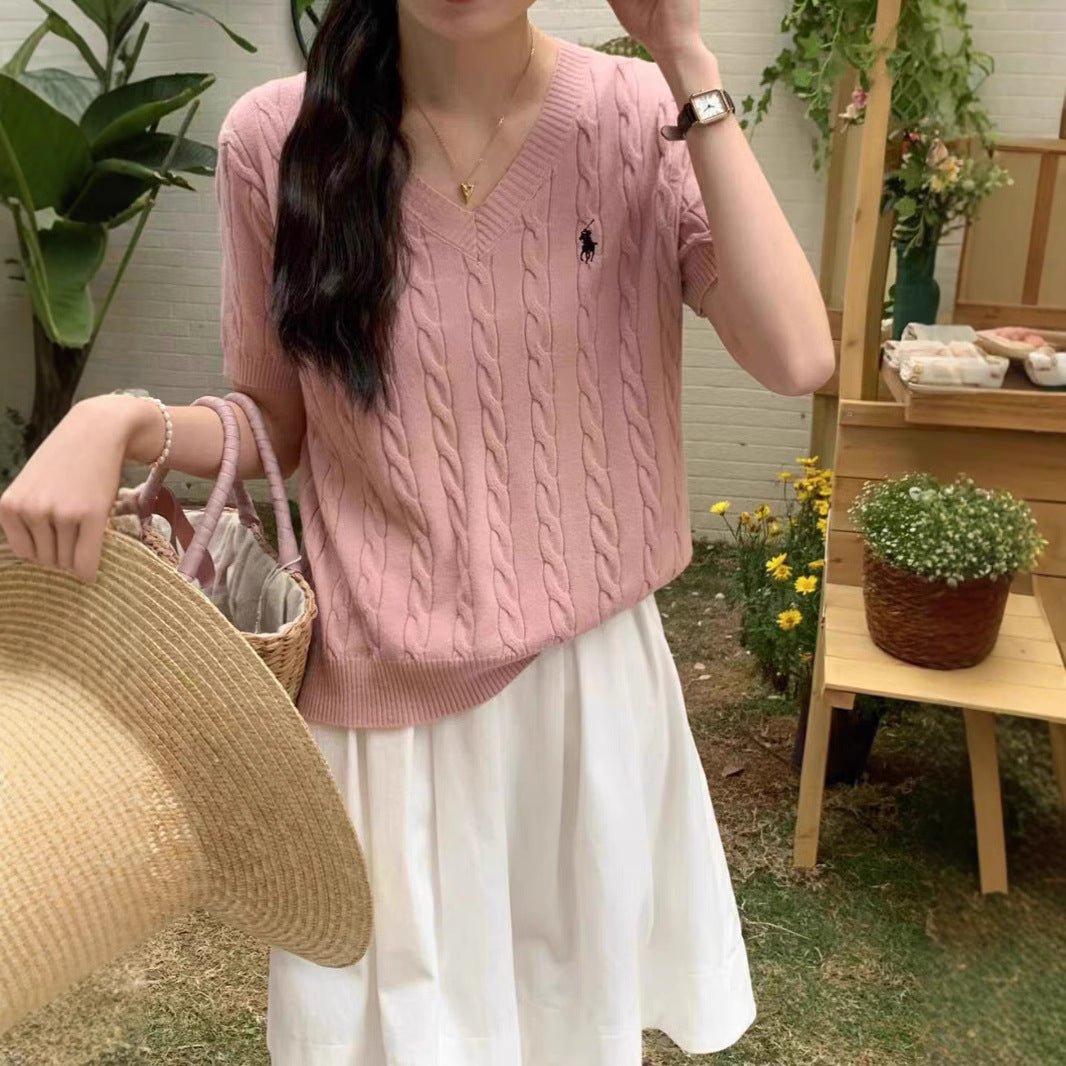 V-Neck Embroidered T-Shirt