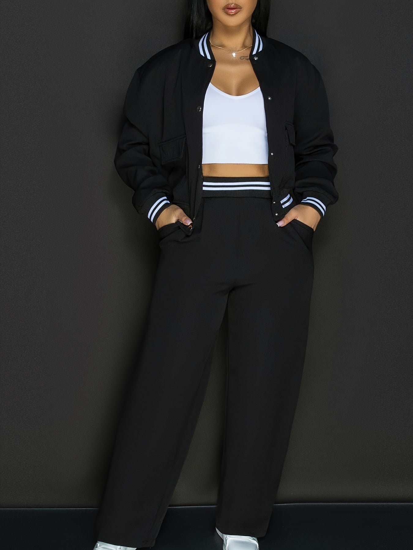 Women's Solid Color Polyester Suit