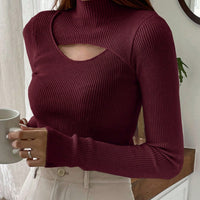 DAZY Hollow Semi-Turtleneck Pullover