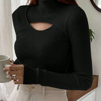DAZY Hollow Semi-Turtleneck Pullover